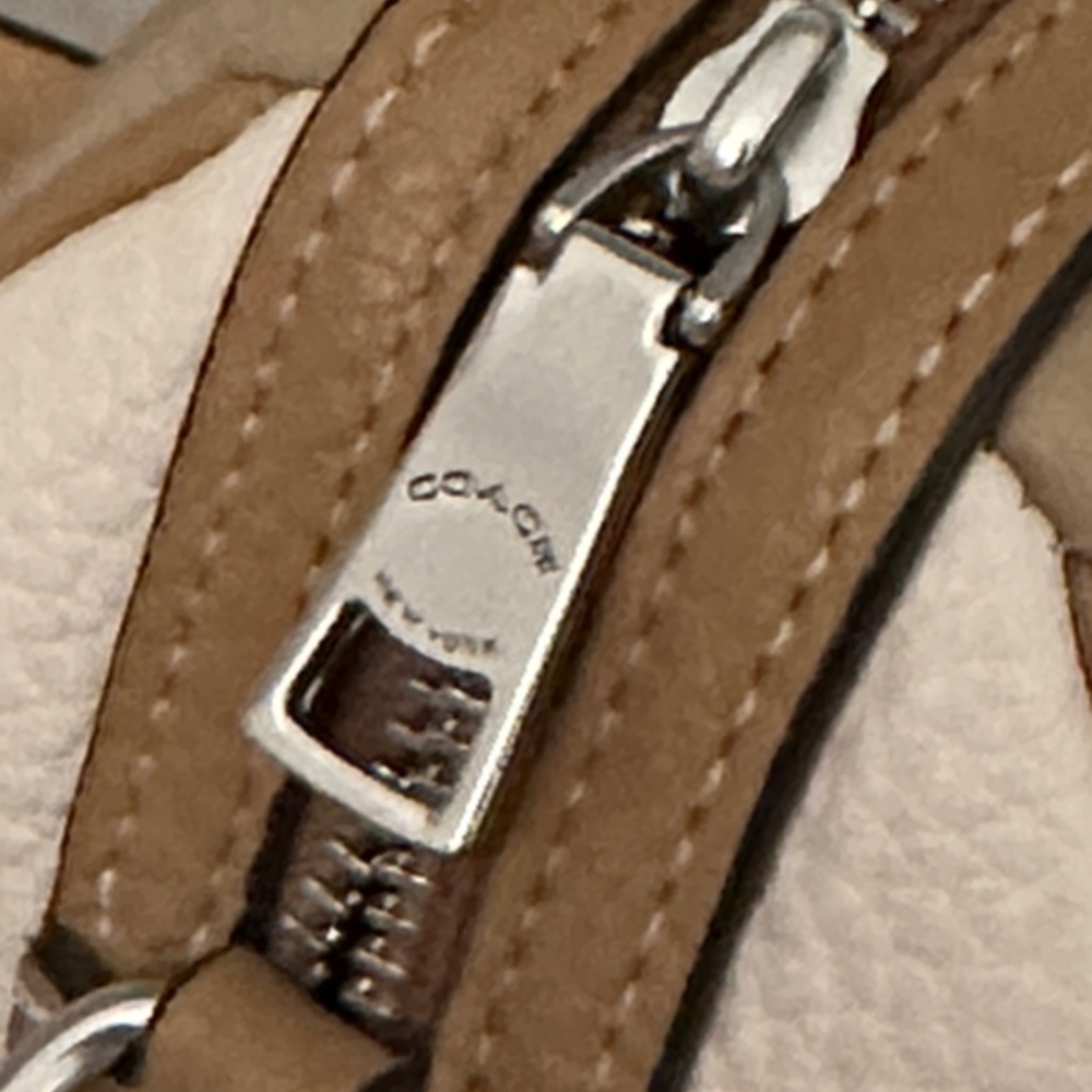 Coach Beige Leather Satchel - Picture 5 of 16
